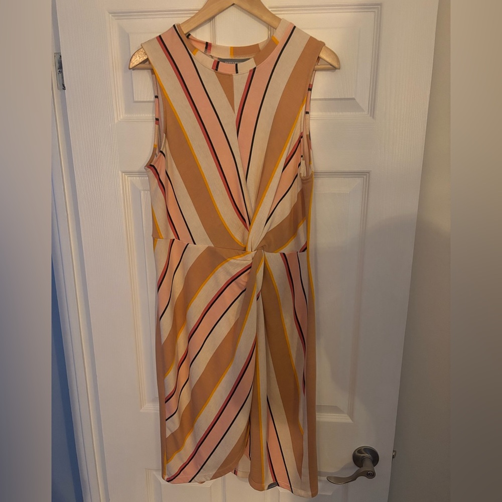 Skechers Beige and Yellow Striped Midi Dress